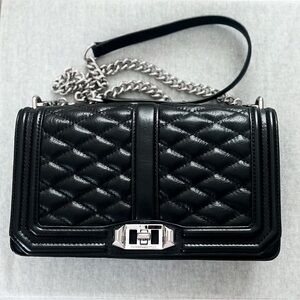 Black Quilted Leather Shoulder Bag